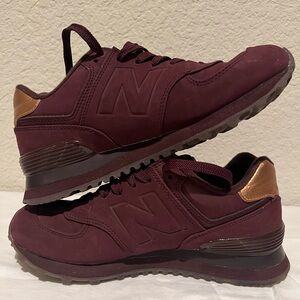 New Balance Men's / Women’s Maroon and Gold New Balance 574 Sneakers